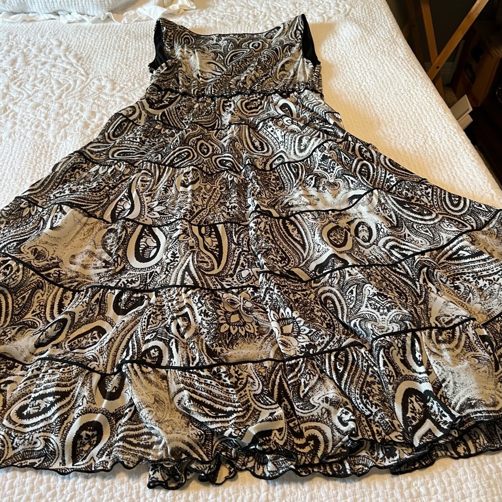 Style & Co Black and White Paisley Dress